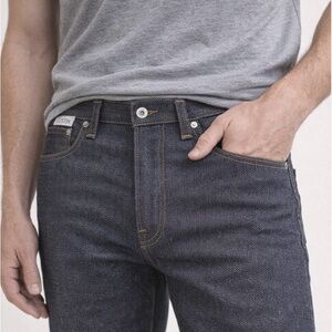 Gustin Men's Black & White Herringbone Slim Straight Jeans